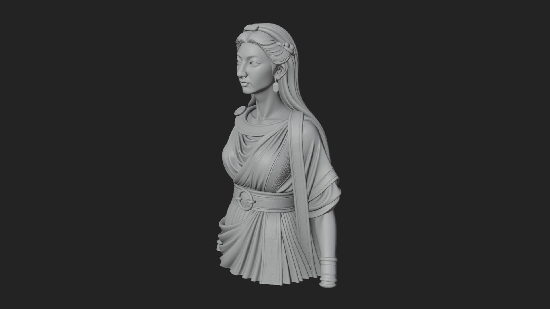 Draped Greek Maiden Bust Design 2 3D Print Model 3D Model