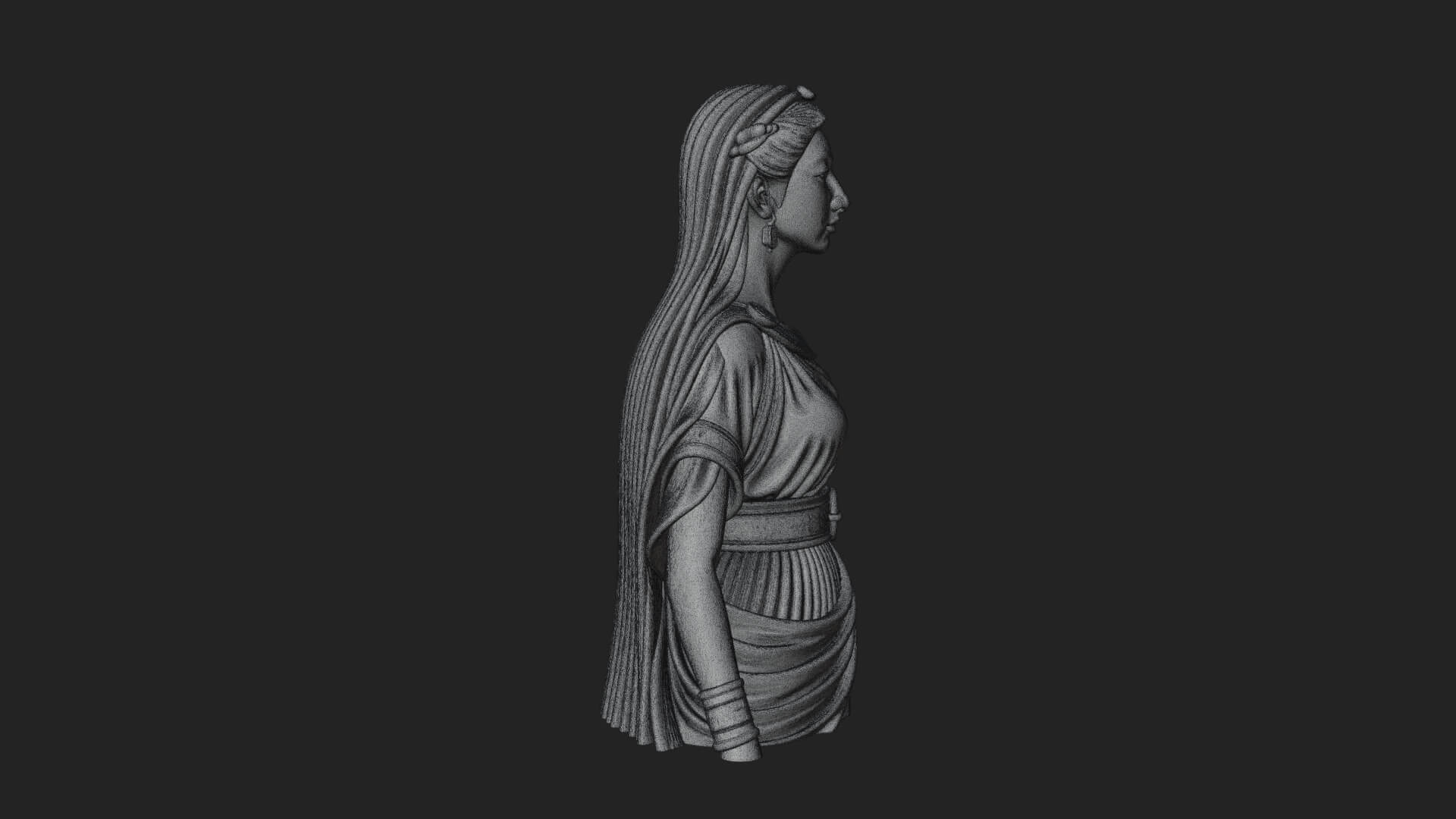 Draped Greek Maiden Bust Design 2 3D Print Model 3D Model
