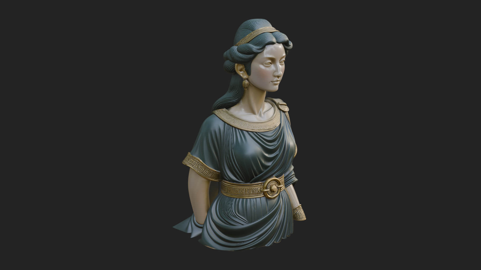 Draped Greek Maiden Bust Design 3 3D Print Model 3D Model