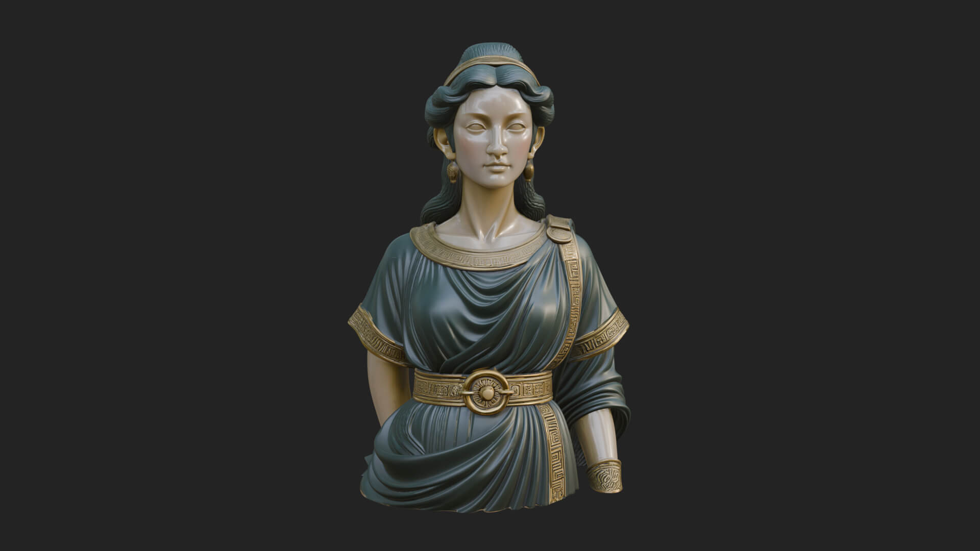 Draped Greek Maiden Bust Design 3 3D Print Model 3D Model