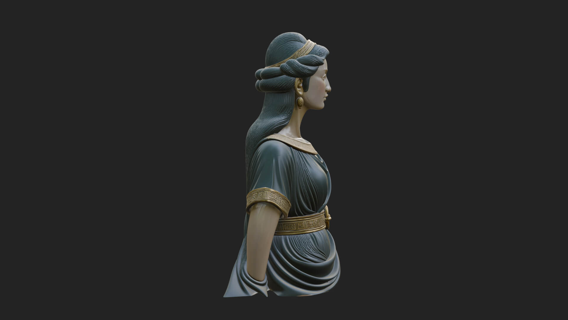 Draped Greek Maiden Bust Design 3 3D Print Model 3D Model