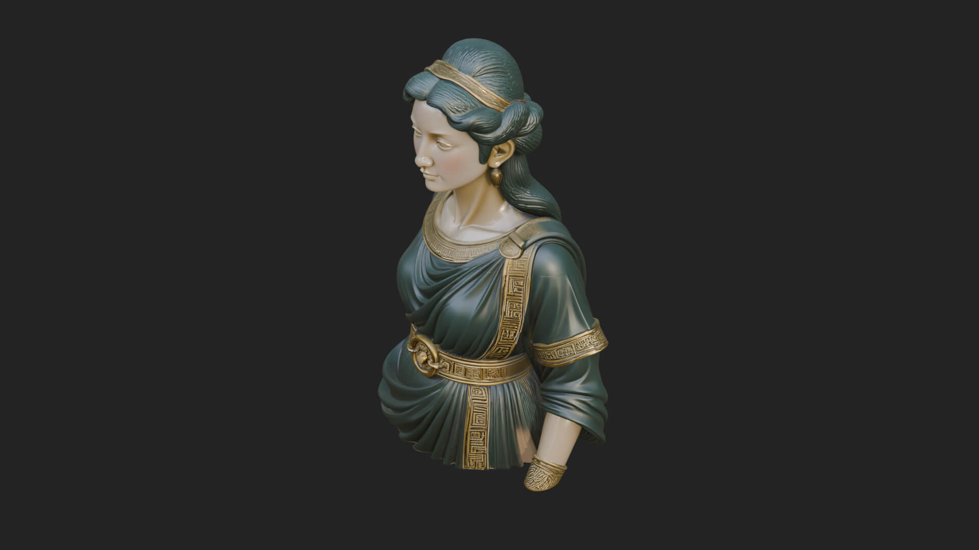 Draped Greek Maiden Bust Design 3 3D Print Model 3D Model