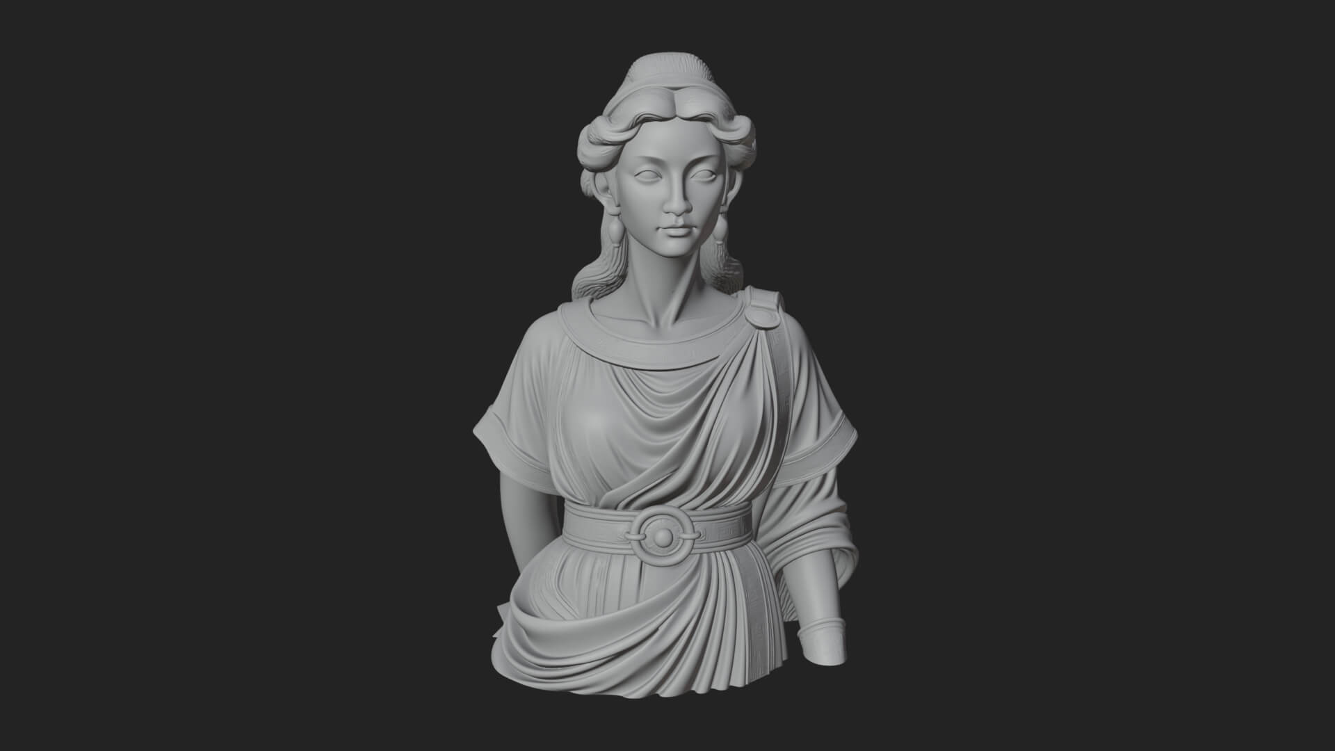 Draped Greek Maiden Bust Design 3 3D Print Model 3D Model