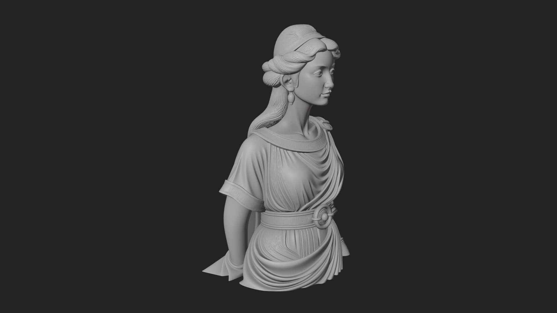 Draped Greek Maiden Bust Design 3 3D Print Model 3D Model