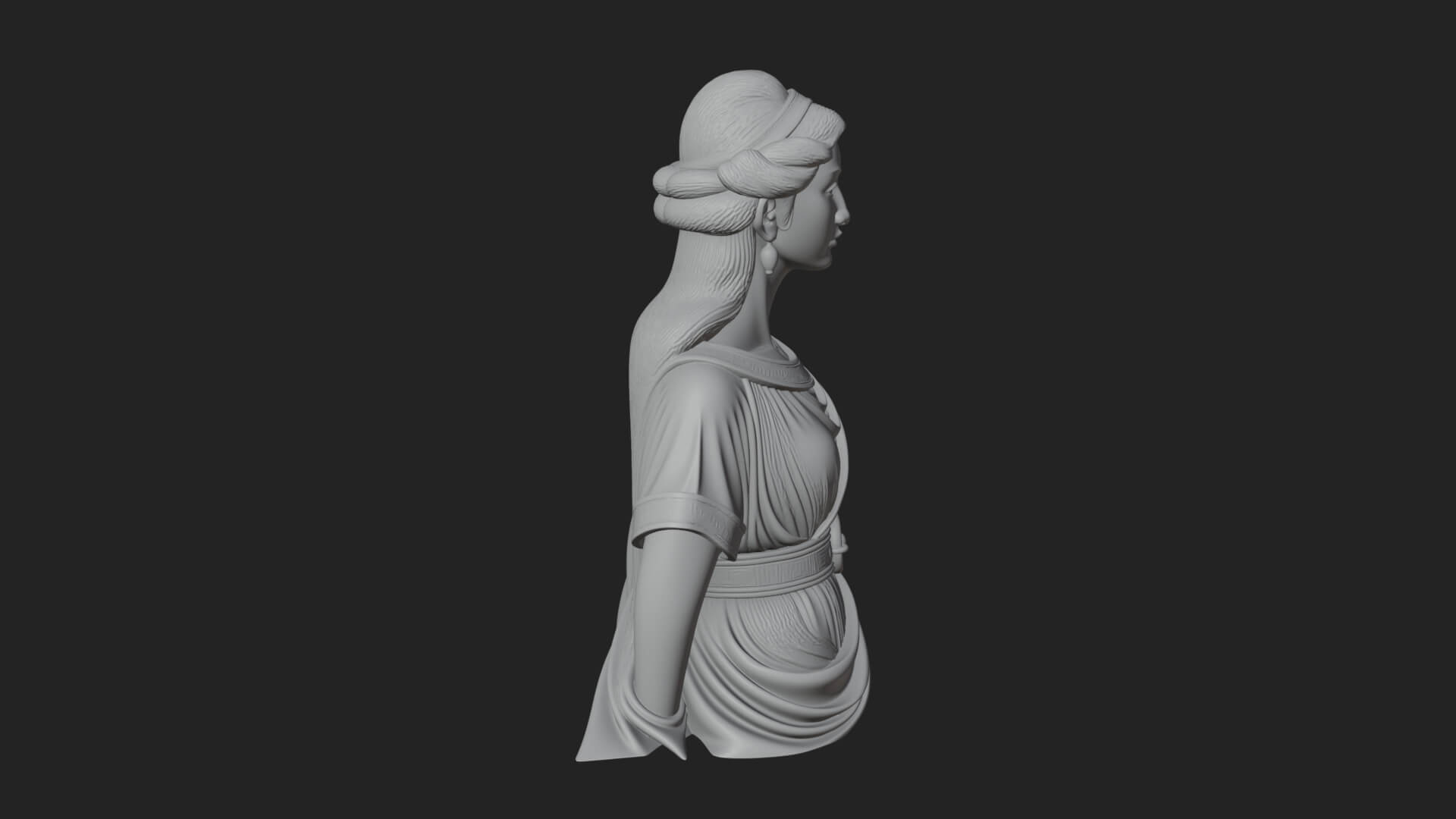 Draped Greek Maiden Bust Design 3 3D Print Model 3D Model