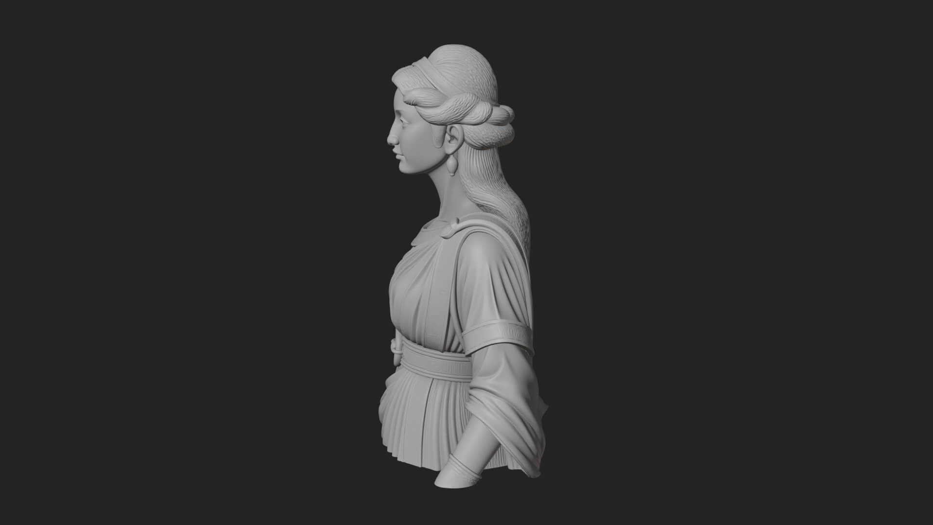 Draped Greek Maiden Bust Design 3 3D Print Model 3D Model