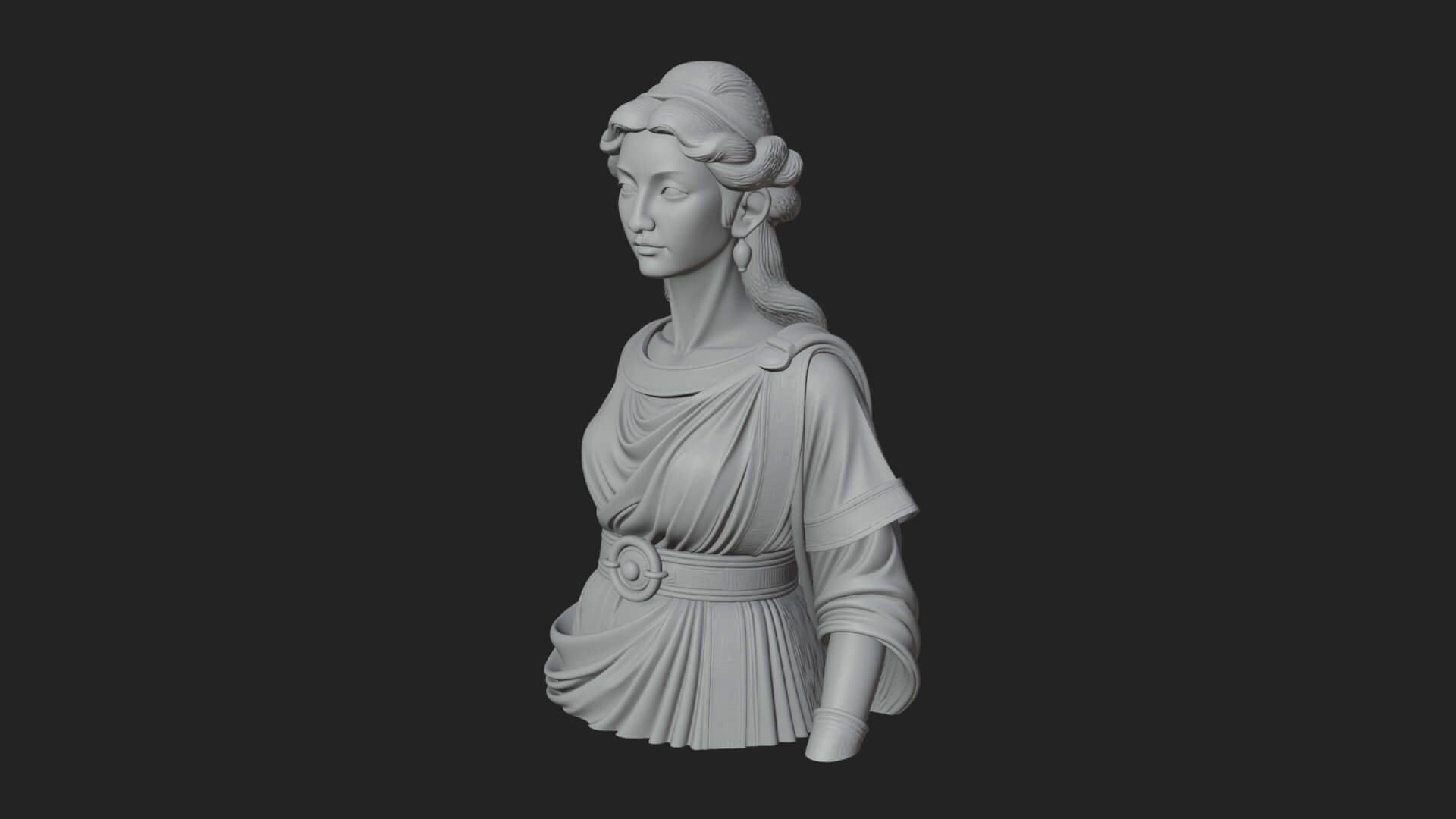 Draped Greek Maiden Bust Design 3 3D Print Model 3D Model