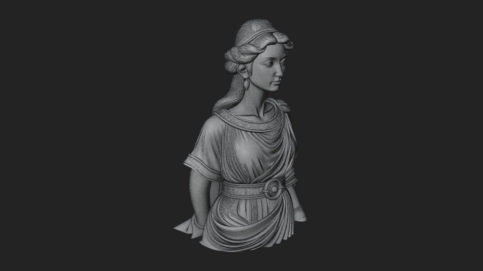 Draped Greek Maiden Bust Design 3 3D Print Model 3D Model