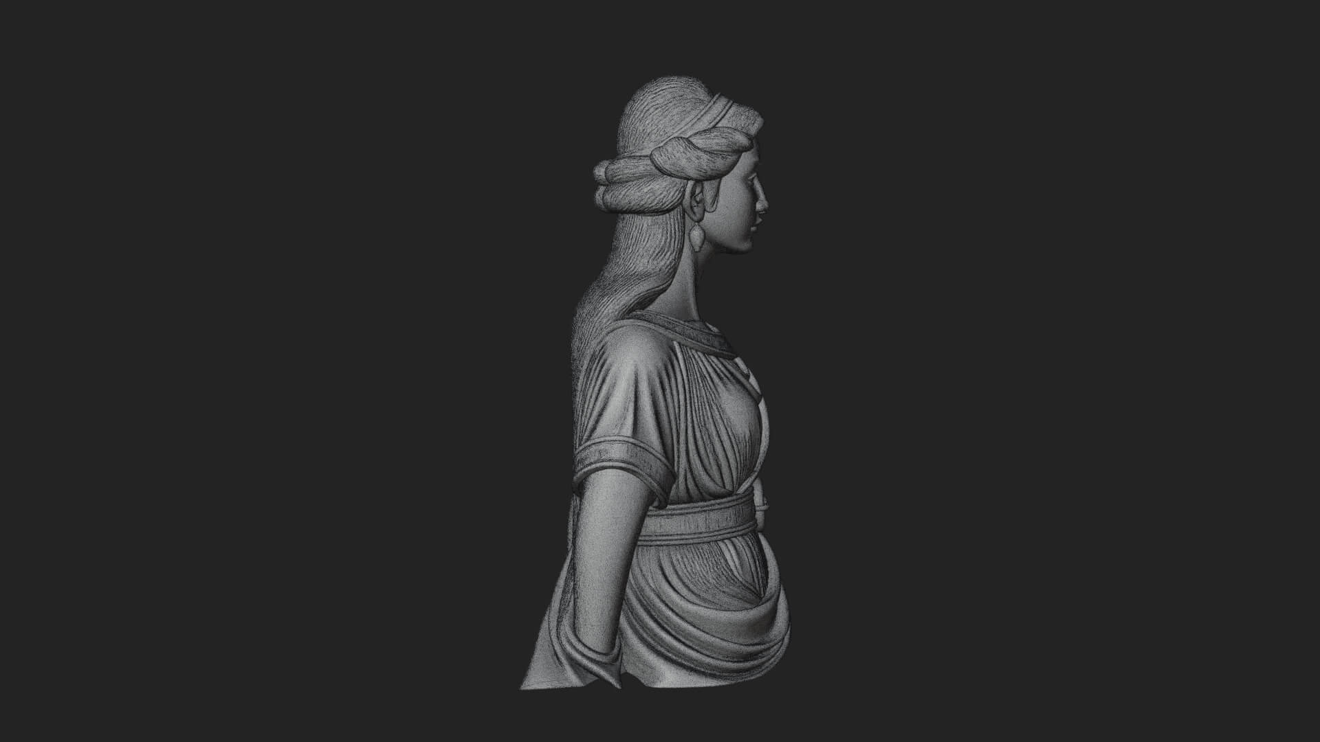 Draped Greek Maiden Bust Design 3 3D Print Model 3D Model