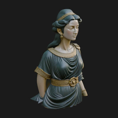Draped Greek Maiden Bust Design 3 3D Print Model