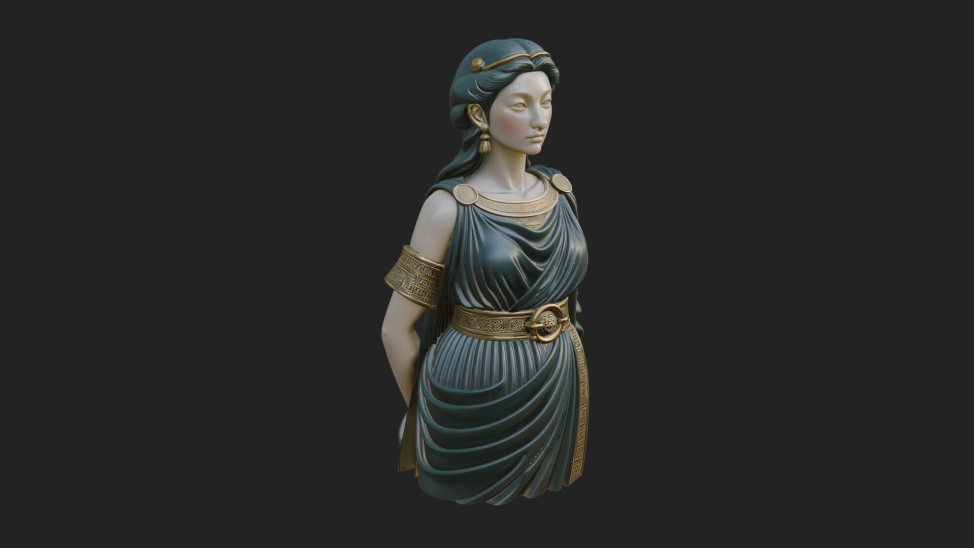 Draped Greek Maiden Bust Design 4 3D Print Model 3D Model