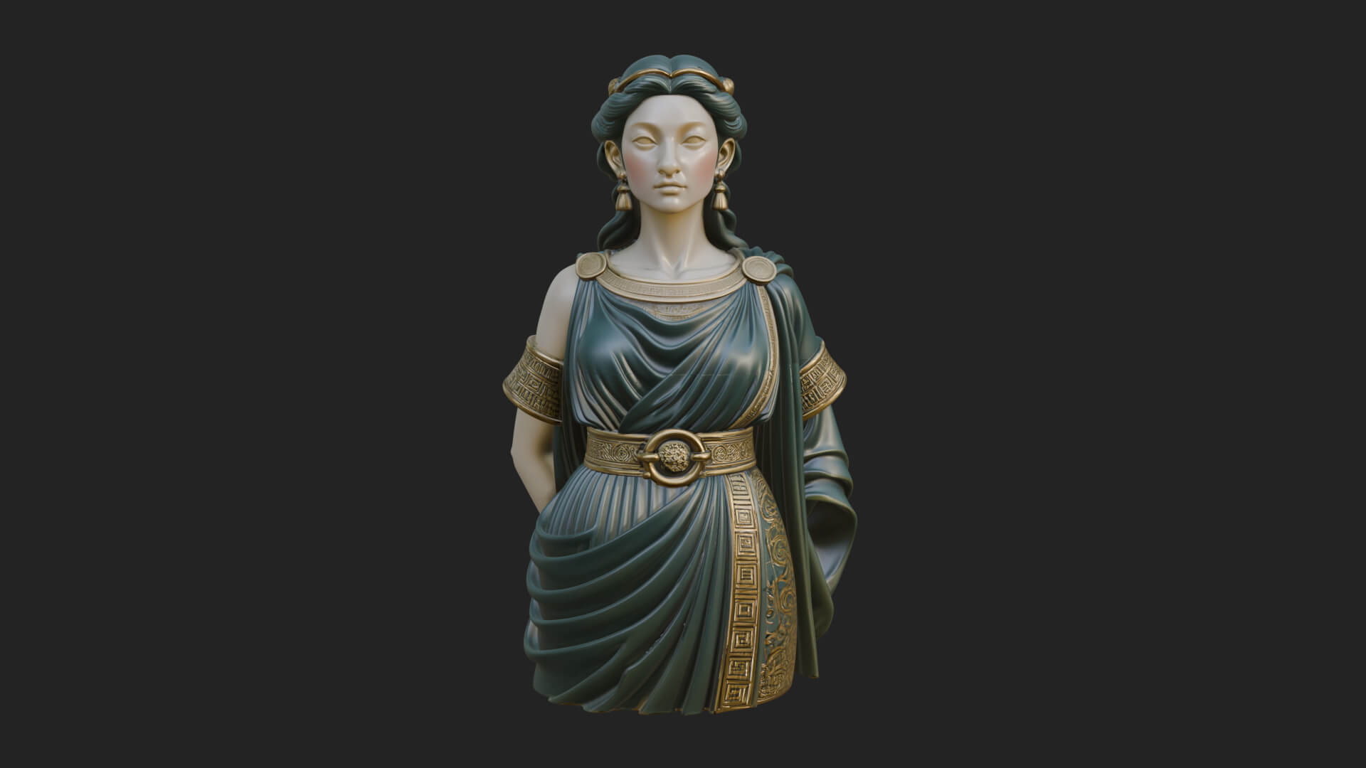 Draped Greek Maiden Bust Design 4 3D Print Model 3D Model