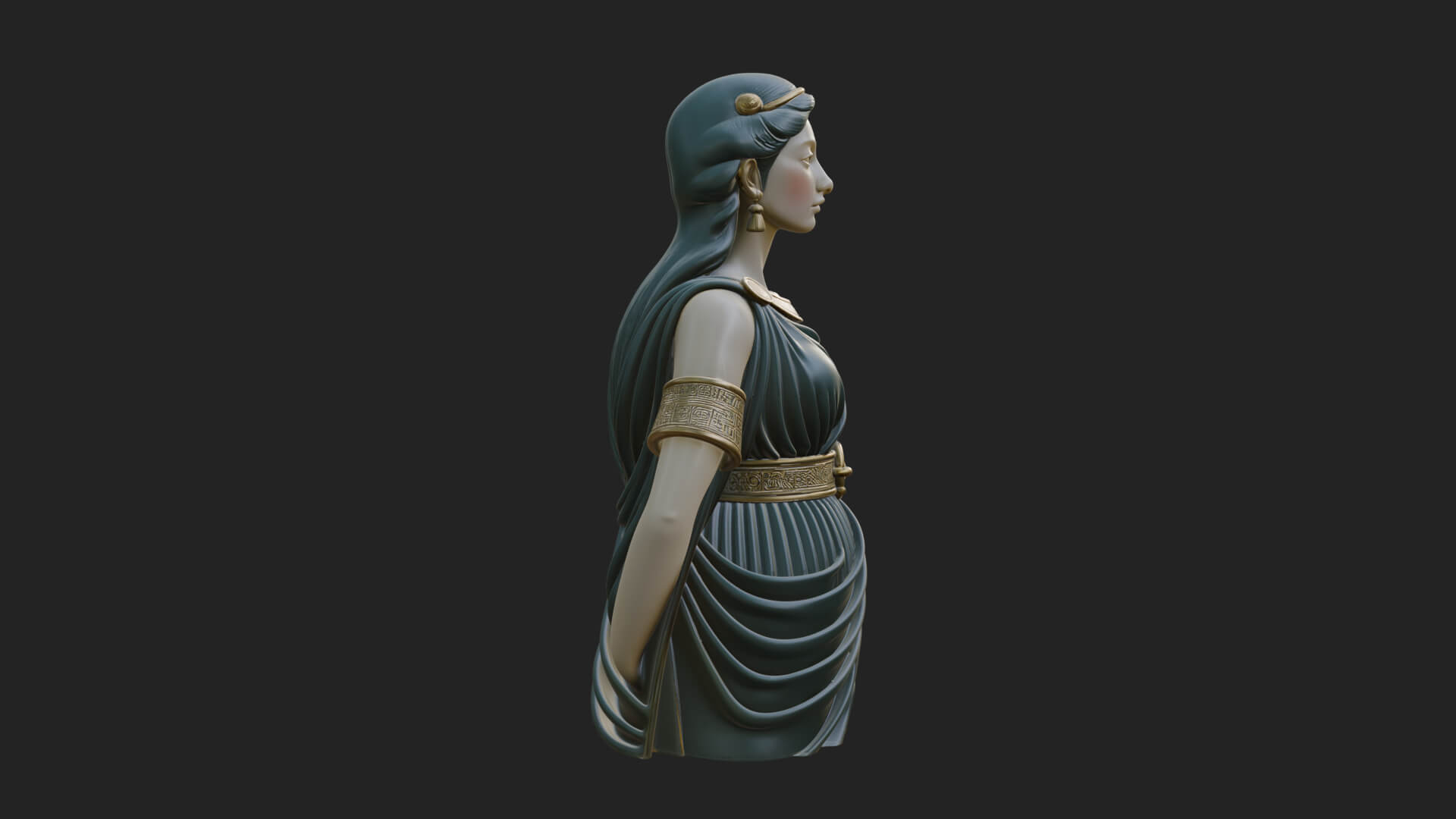 Draped Greek Maiden Bust Design 4 3D Print Model 3D Model