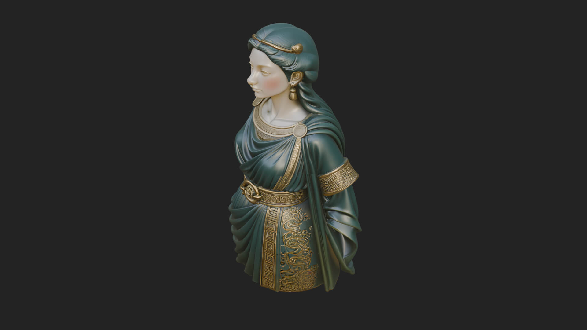 Draped Greek Maiden Bust Design 4 3D Print Model 3D Model
