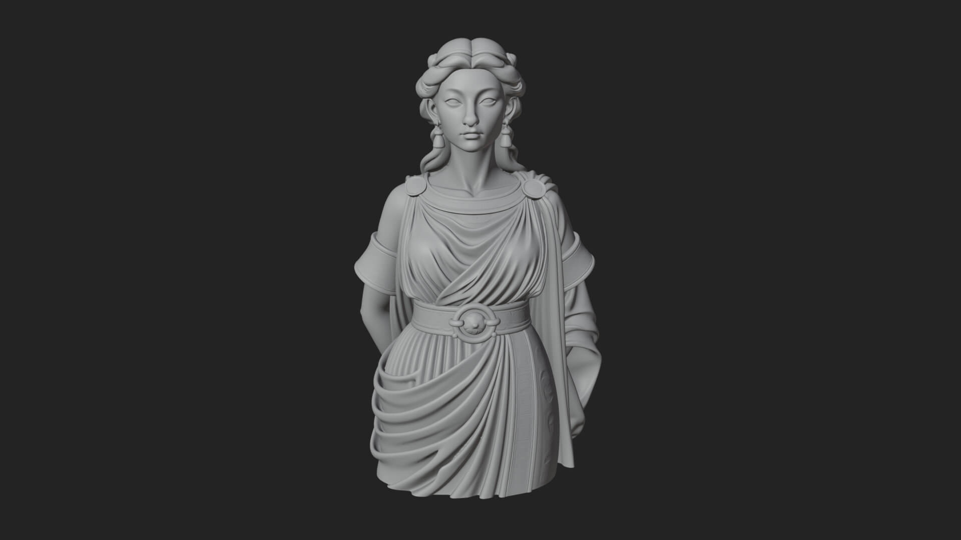 Draped Greek Maiden Bust Design 4 3D Print Model 3D Model