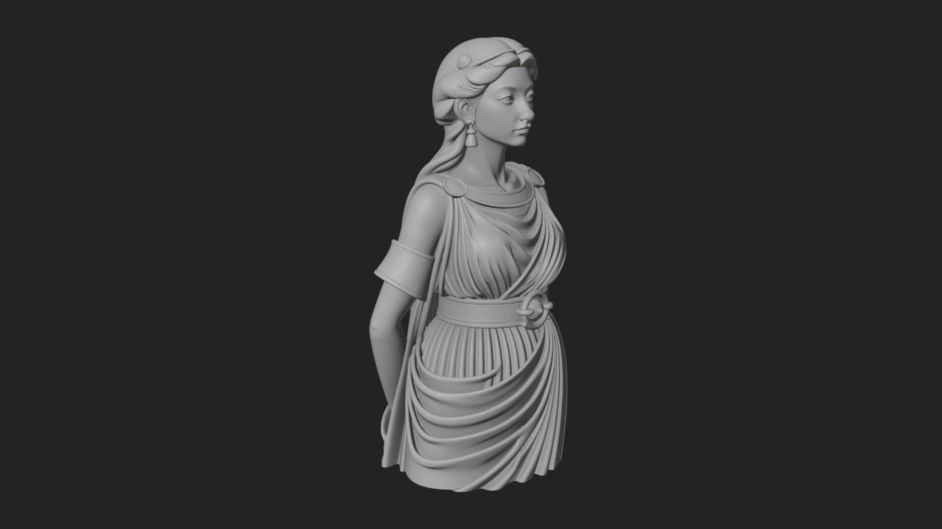 Draped Greek Maiden Bust Design 4 3D Print Model 3D Model