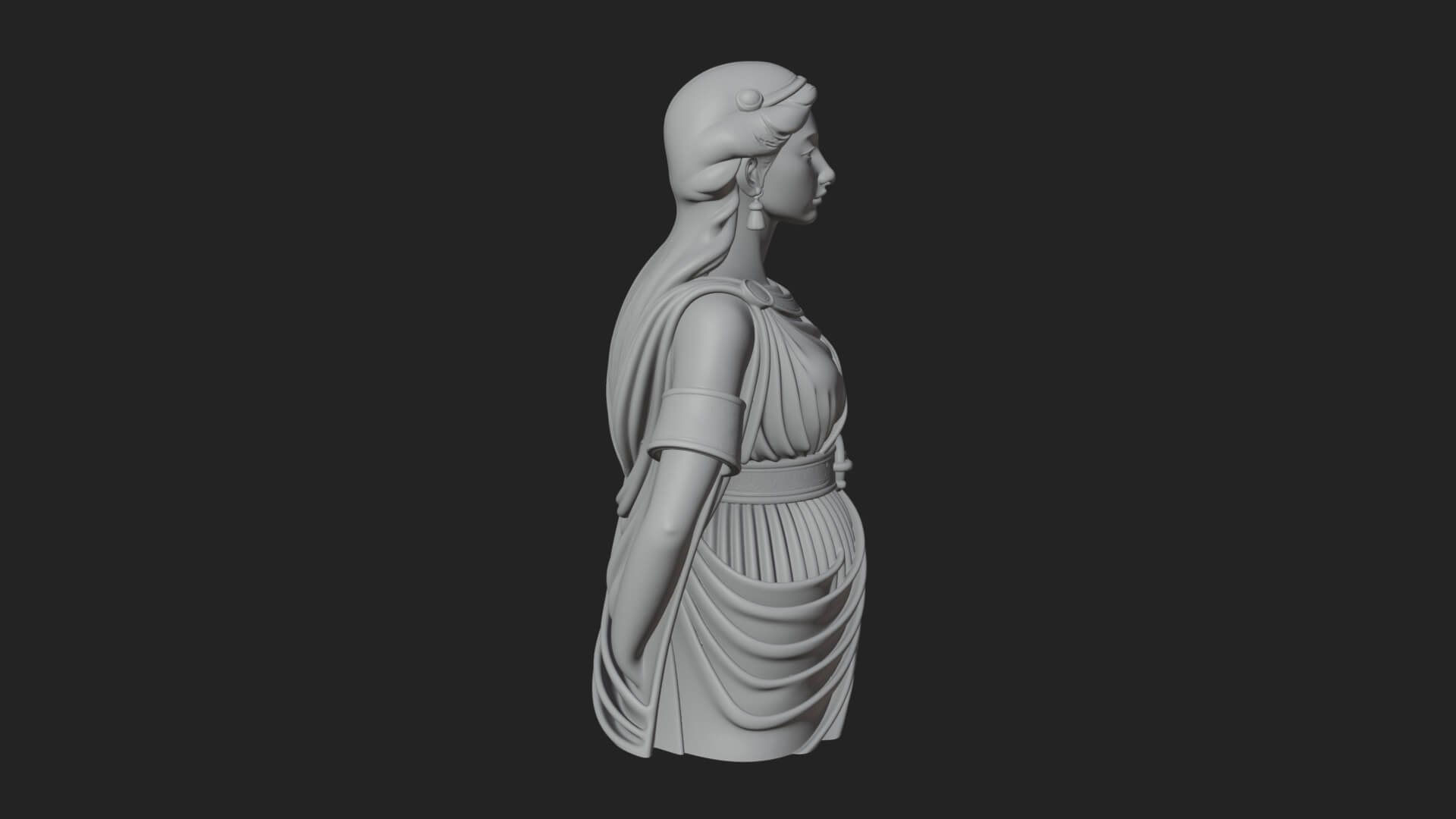 Draped Greek Maiden Bust Design 4 3D Print Model 3D Model