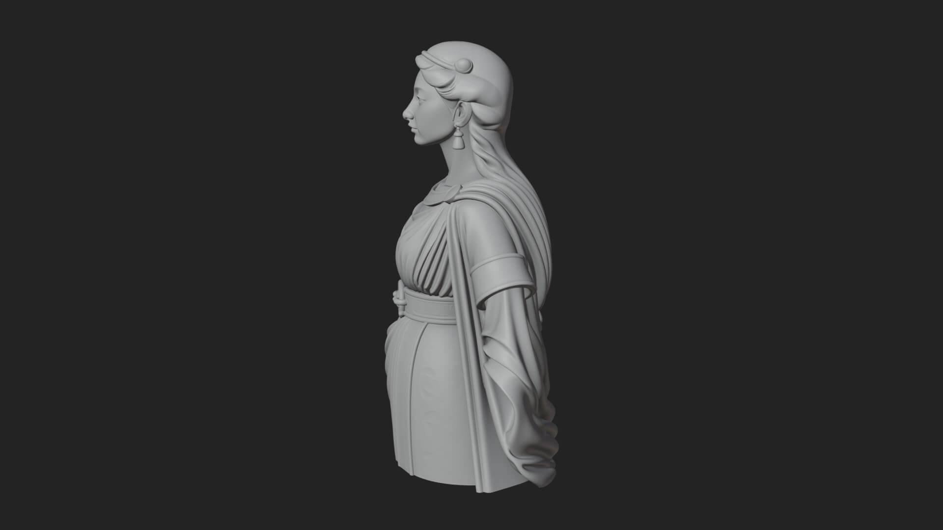 Draped Greek Maiden Bust Design 4 3D Print Model 3D Model