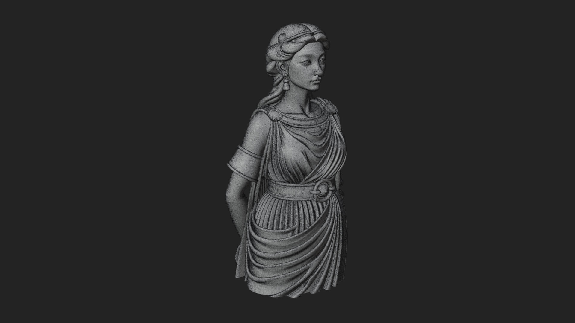 Draped Greek Maiden Bust Design 4 3D Print Model 3D Model