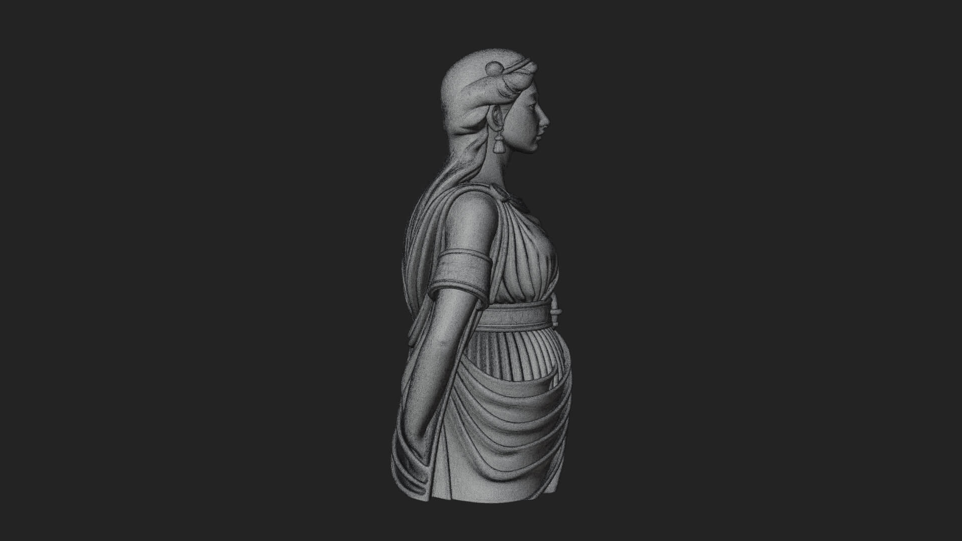 Draped Greek Maiden Bust Design 4 3D Print Model 3D Model
