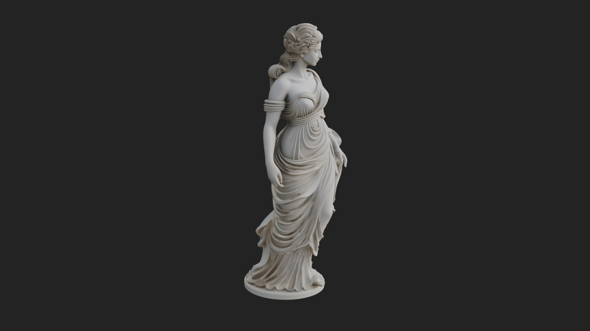 Draped Greek Maiden Statue Design 10 3D Print Model 3D Model