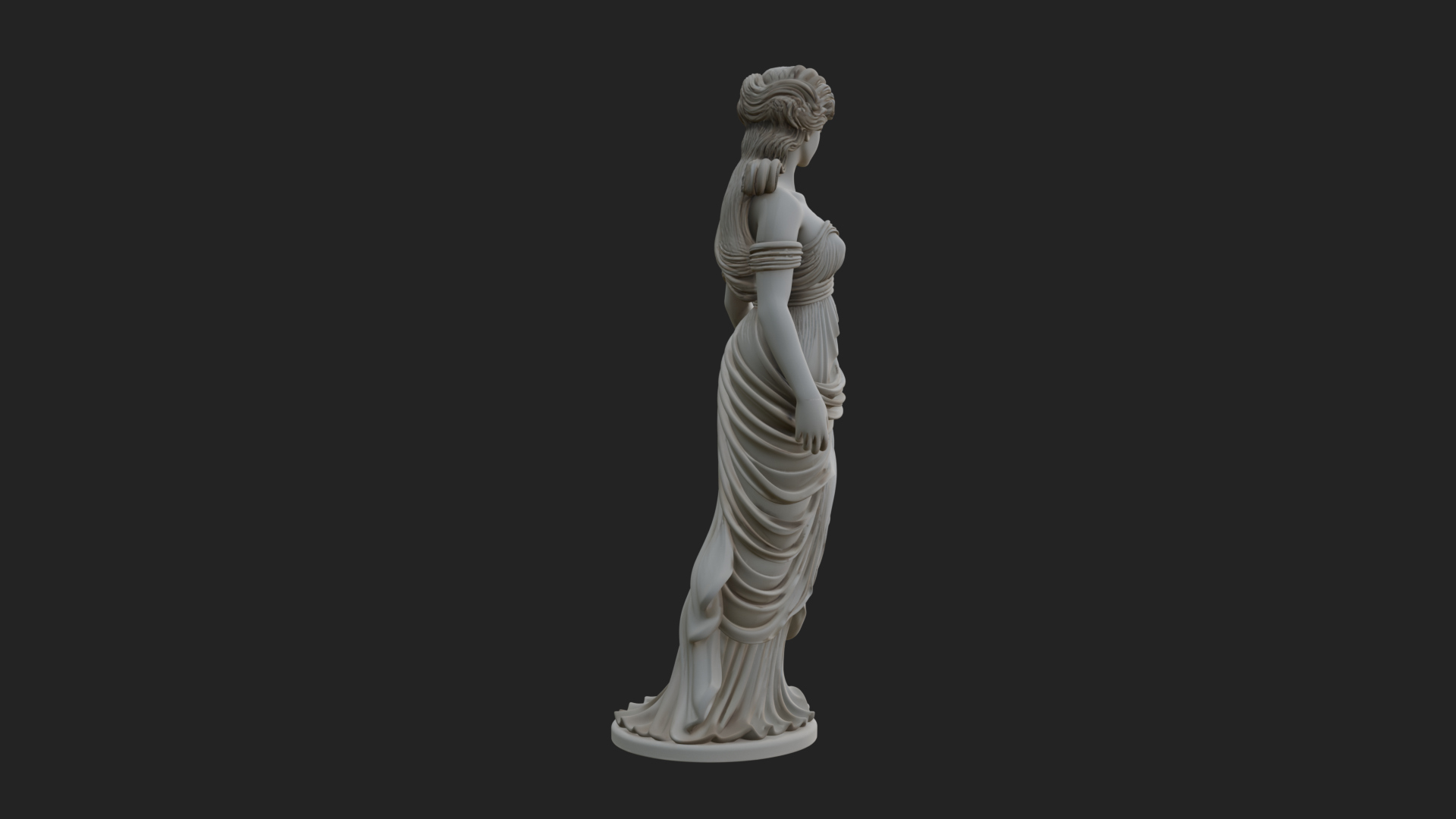 Draped Greek Maiden Statue Design 10 3D Print Model 3D Model