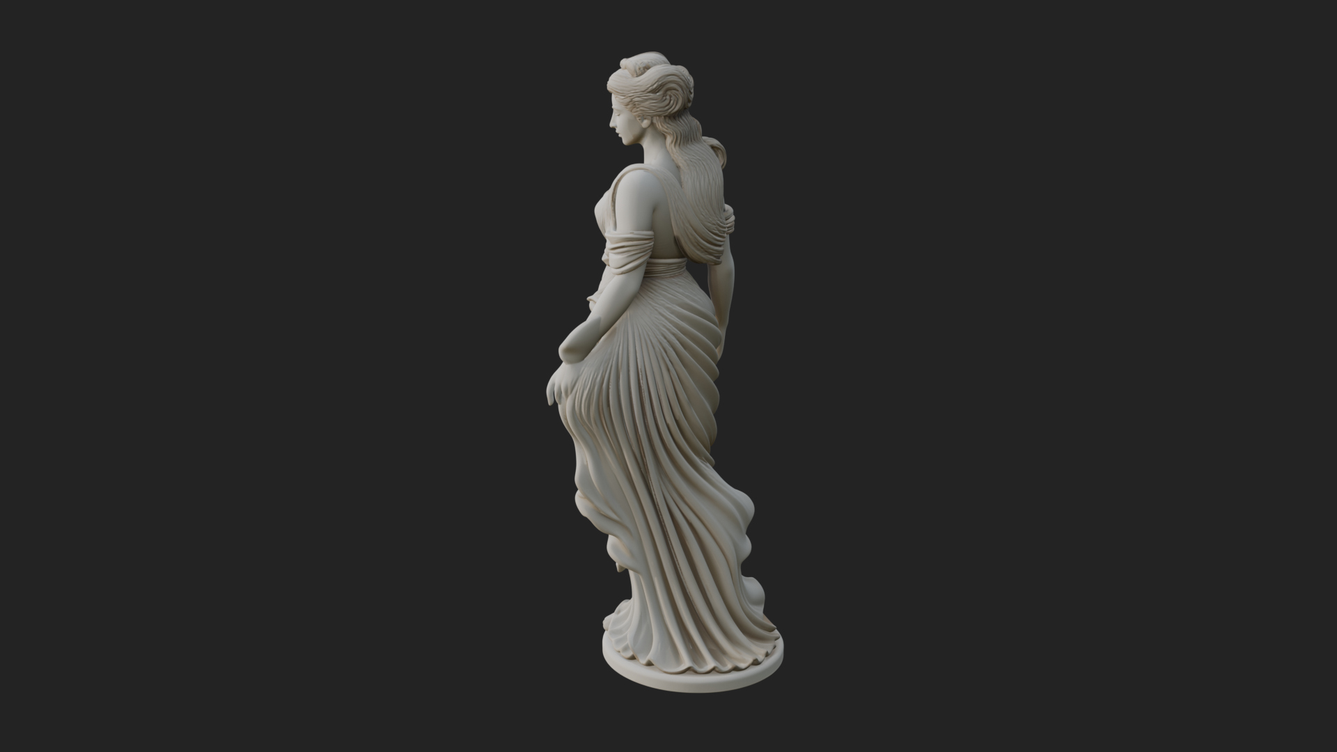 Draped Greek Maiden Statue Design 10 3D Print Model 3D Model