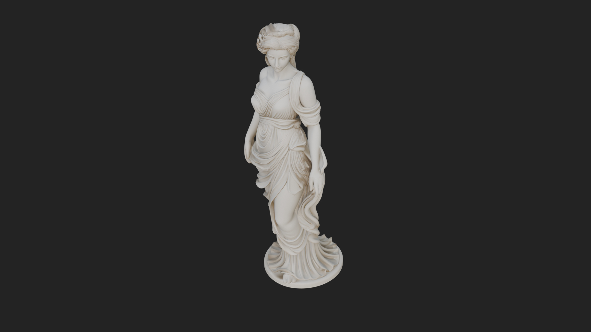 Draped Greek Maiden Statue Design 10 3D Print Model 3D Model