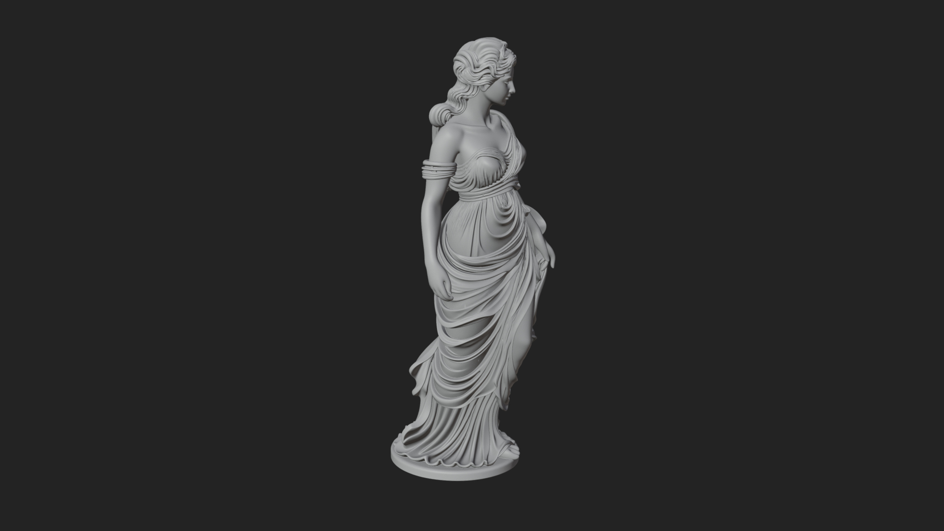 Draped Greek Maiden Statue Design 10 3D Print Model 3D Model