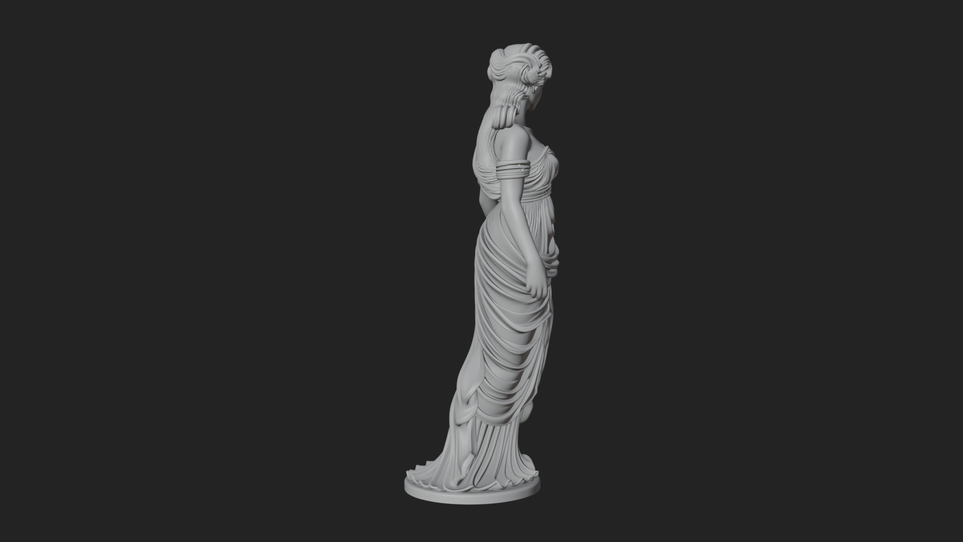 Draped Greek Maiden Statue Design 10 3D Print Model 3D Model