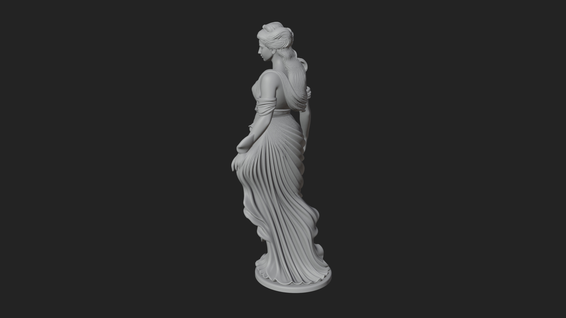 Draped Greek Maiden Statue Design 10 3D Print Model 3D Model