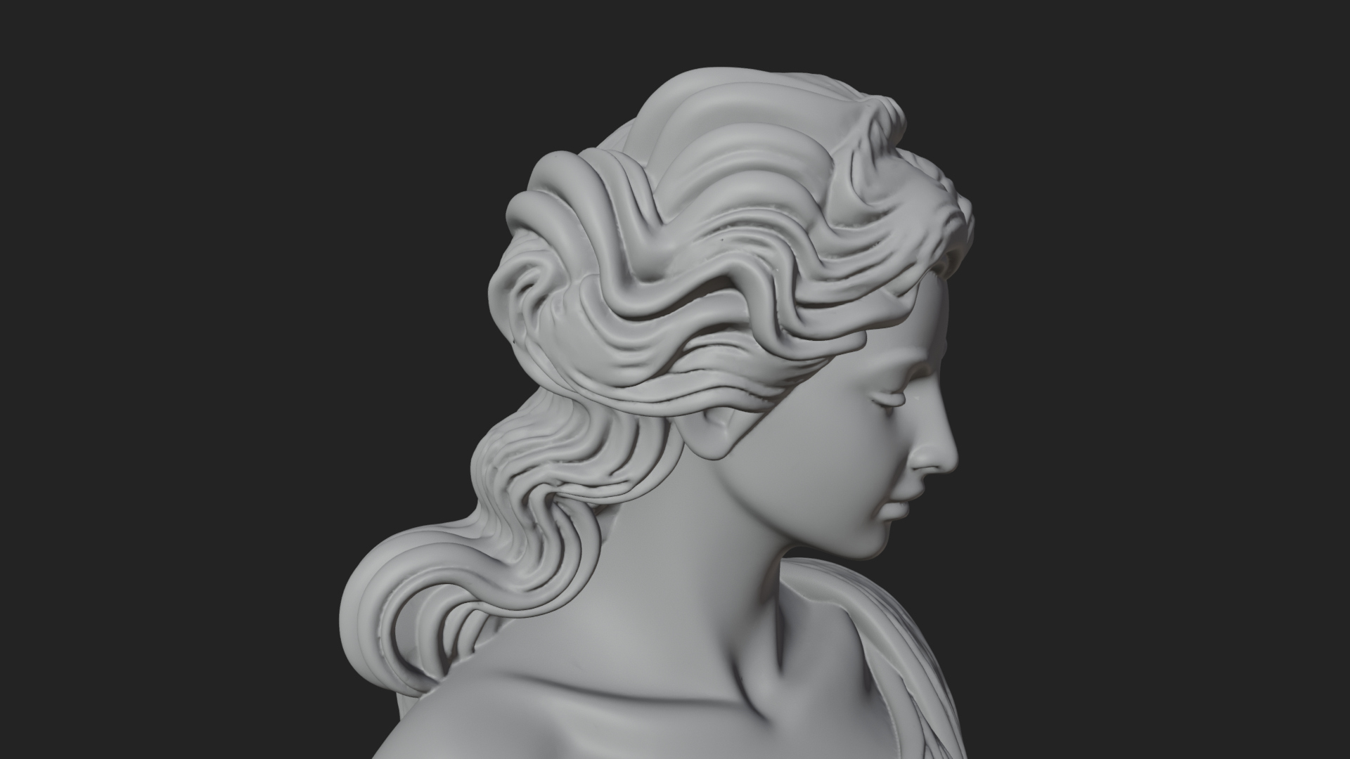 Draped Greek Maiden Statue Design 10 3D Print Model 3D Model
