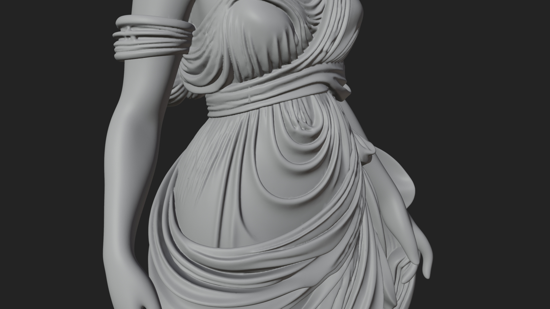 Draped Greek Maiden Statue Design 10 3D Print Model 3D Model