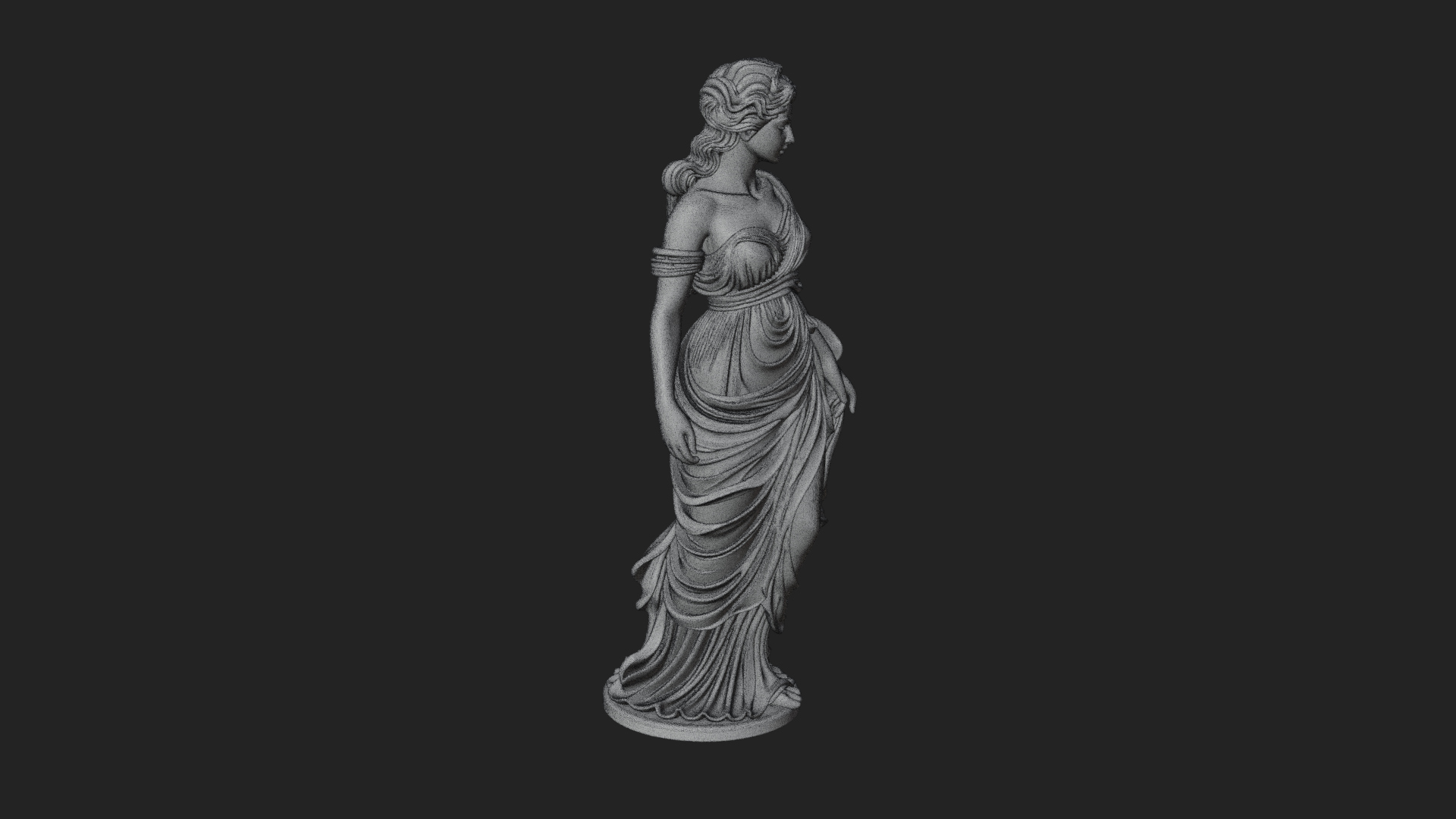 Draped Greek Maiden Statue Design 10 3D Print Model 3D Model