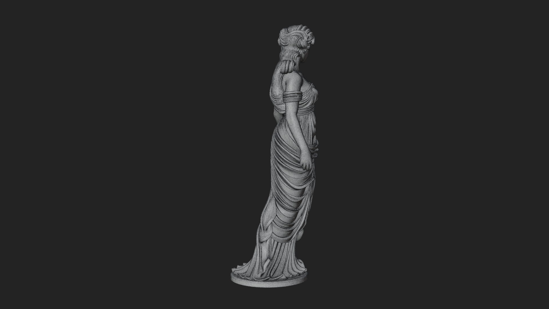 Draped Greek Maiden Statue Design 10 3D Print Model 3D Model