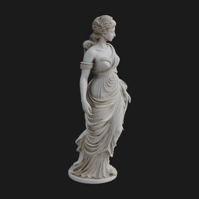 Draped Greek Maiden Statue Design 10 3D Print Model