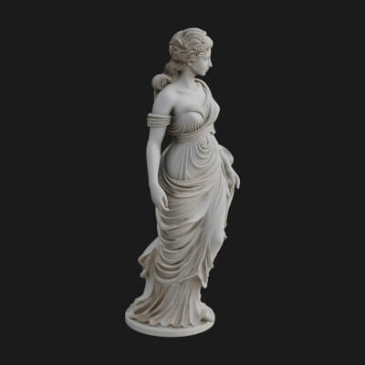 Draped Greek Maiden Statue Design 10 3D Print Model