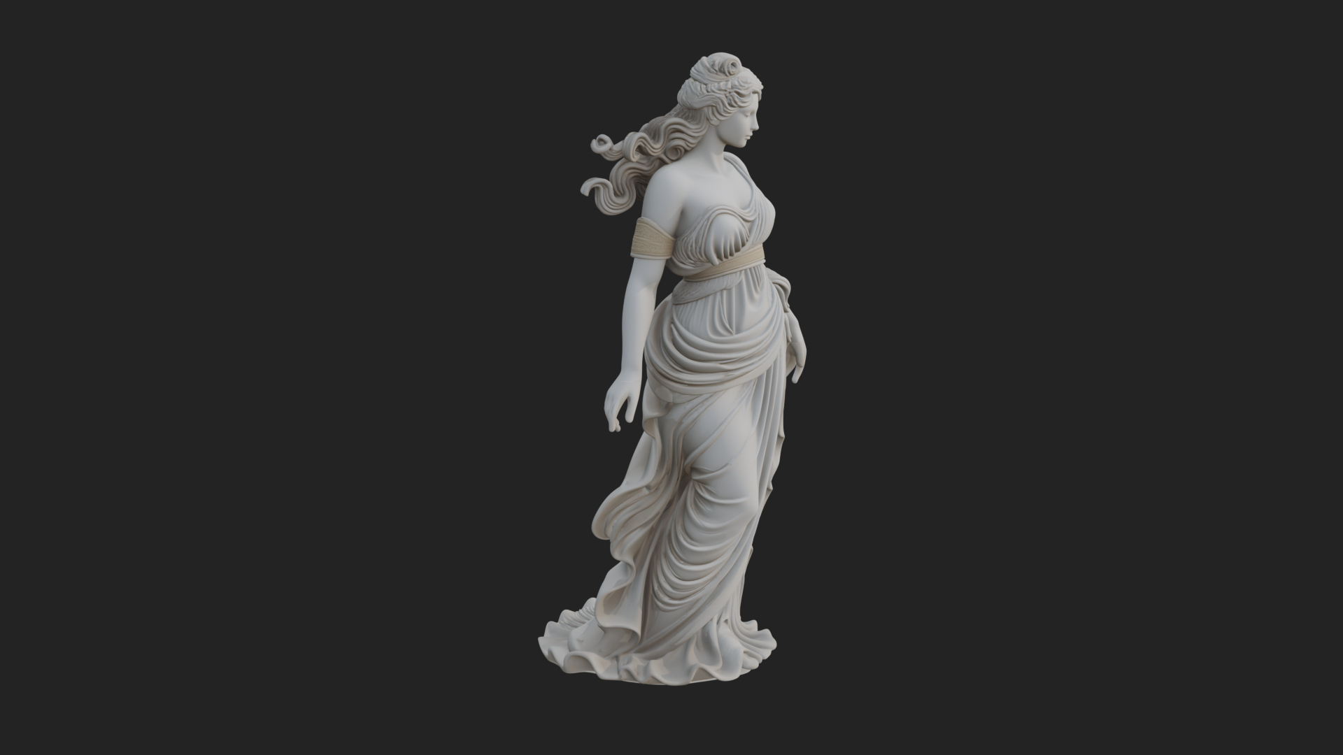 Draped Greek Maiden Statue Design 11 3D Print Model 3D Model