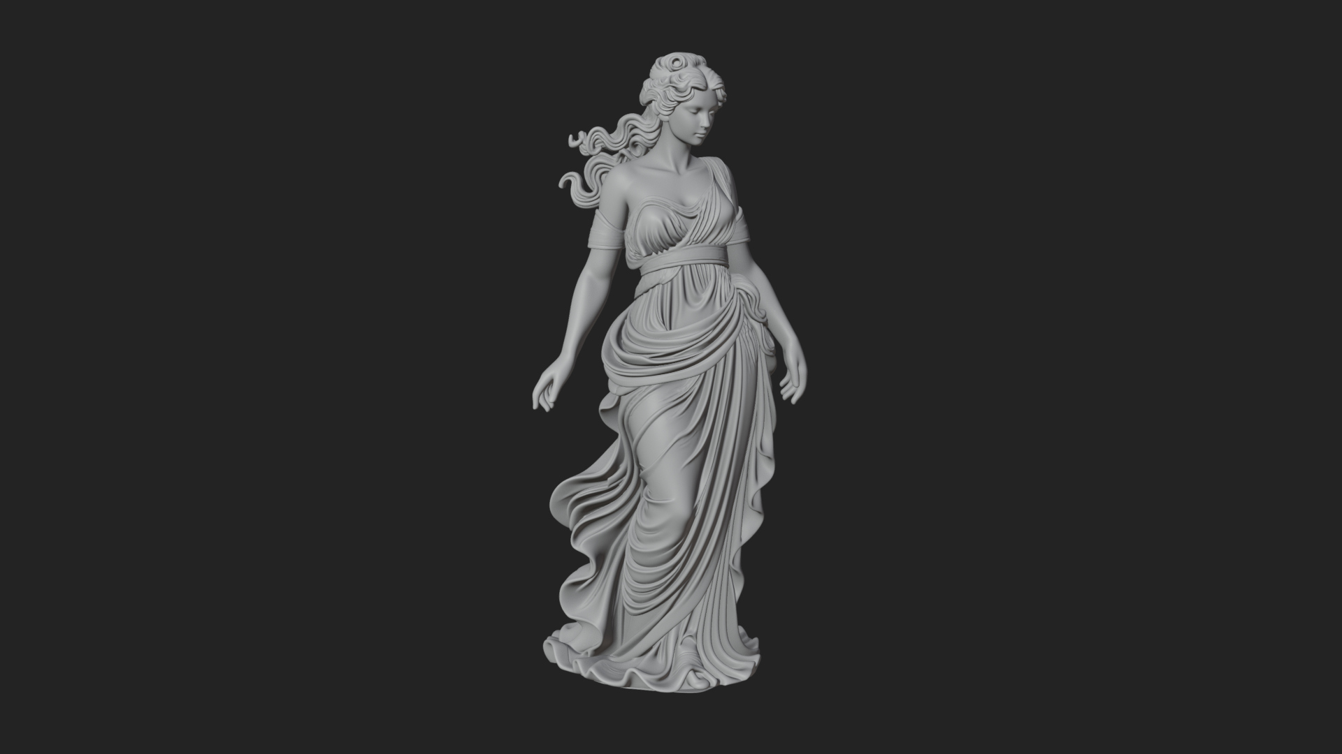 Draped Greek Maiden Statue Design 11 3D Print Model 3D Model