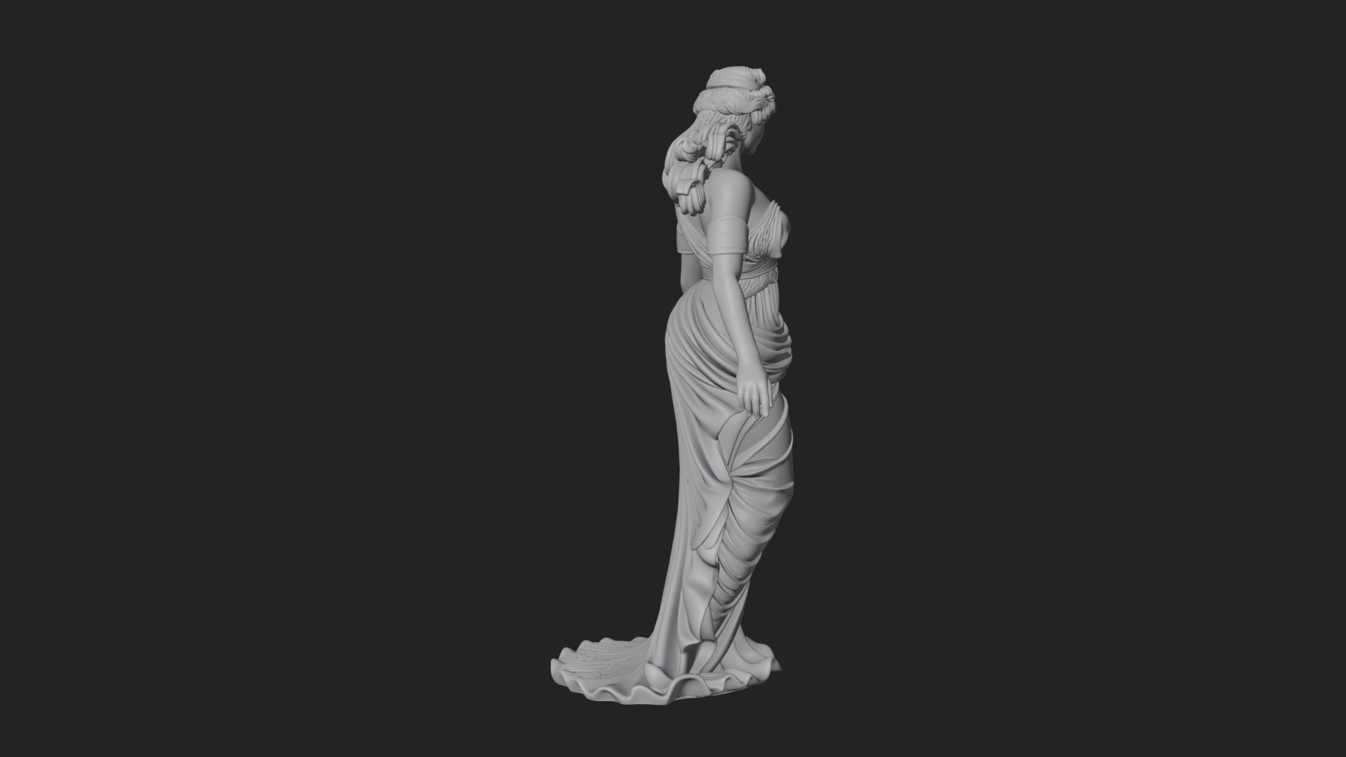Draped Greek Maiden Statue Design 11 3D Print Model 3D Model