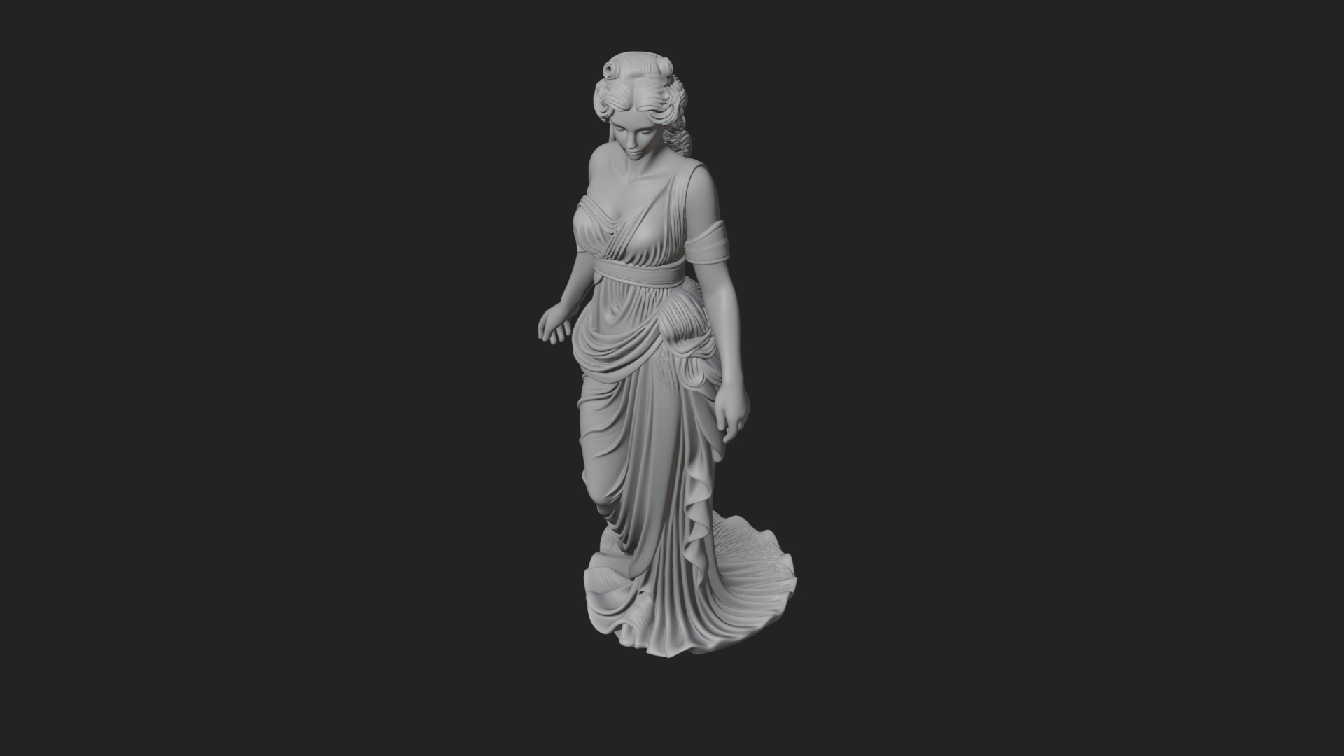 Draped Greek Maiden Statue Design 11 3D Print Model 3D Model