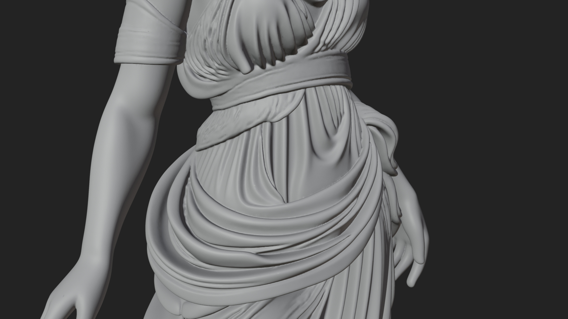 Draped Greek Maiden Statue Design 11 3D Print Model 3D Model