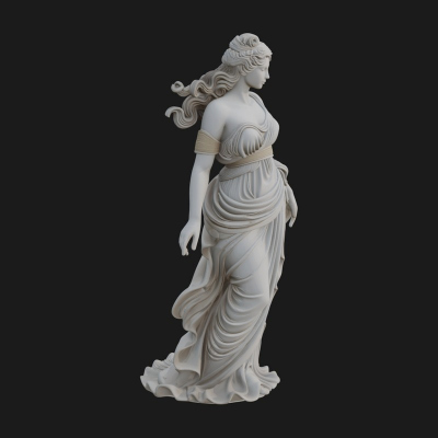 Draped Greek Maiden Statue Design 11 3D Print Model