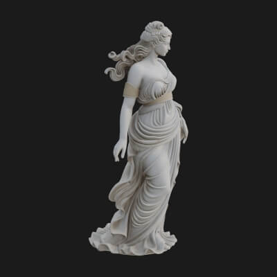 Draped Greek Maiden Statue Design 11 3D Print Model
