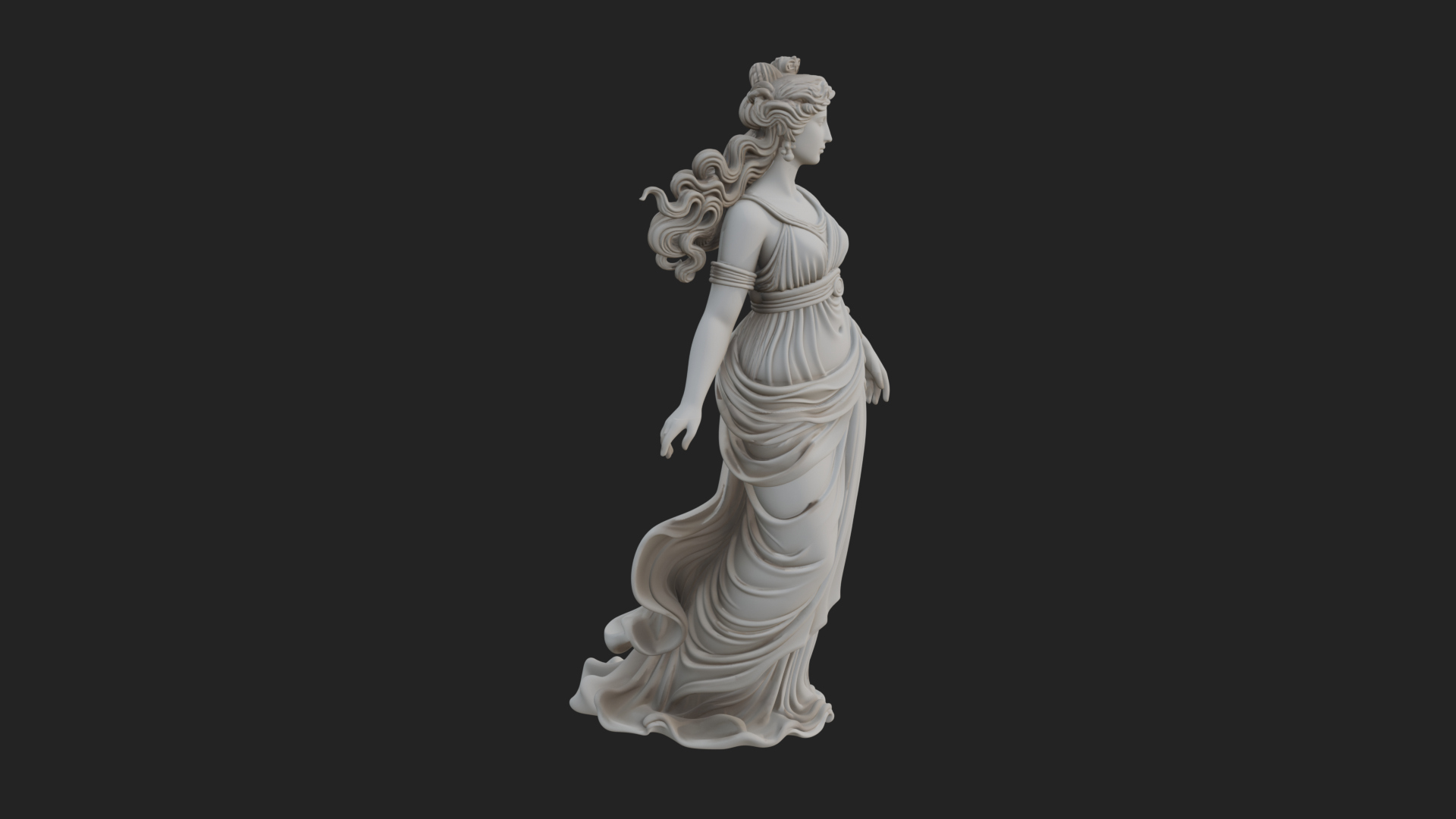 Draped Greek Maiden Statue Design 12 3D Print Model 3D Model