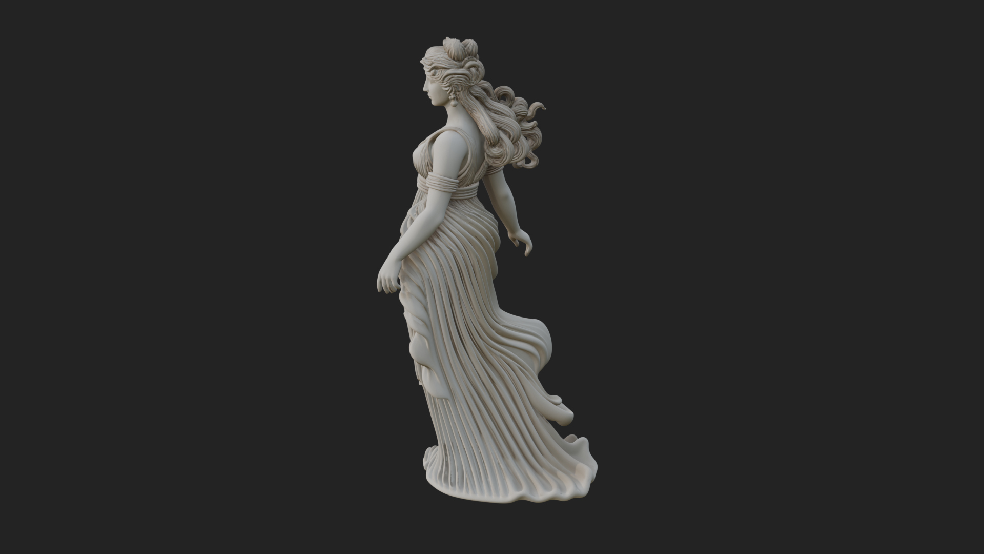 Draped Greek Maiden Statue Design 12 3D Print Model 3D Model