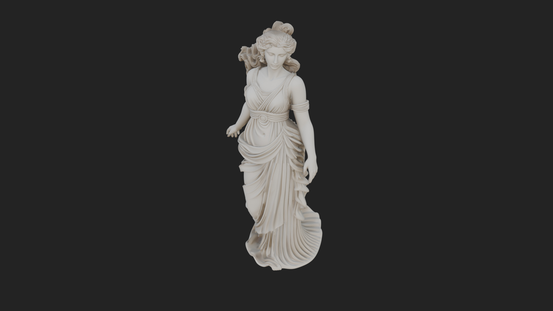 Draped Greek Maiden Statue Design 12 3D Print Model 3D Model