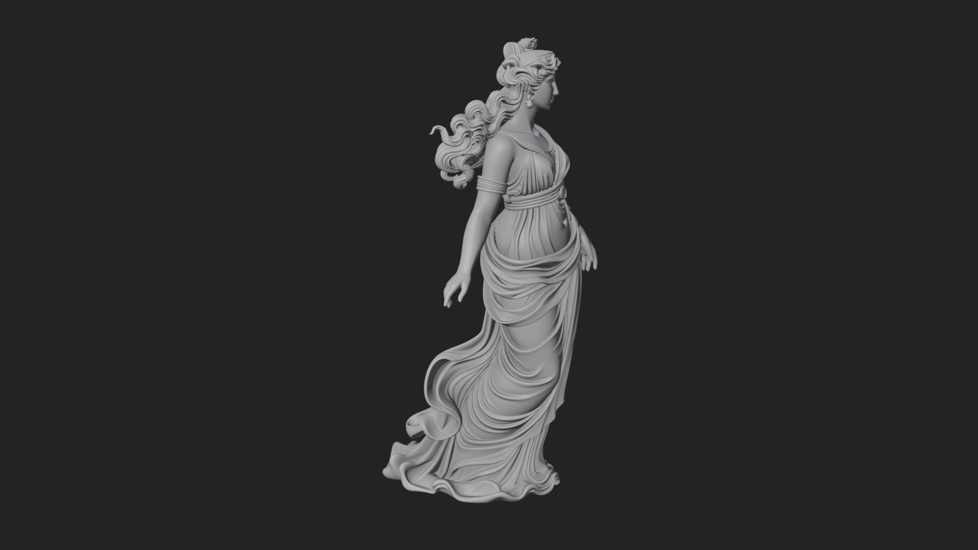 Draped Greek Maiden Statue Design 12 3D Print Model 3D Model