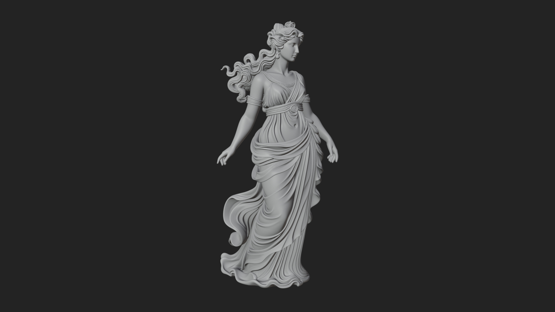 Draped Greek Maiden Statue Design 12 3D Print Model 3D Model
