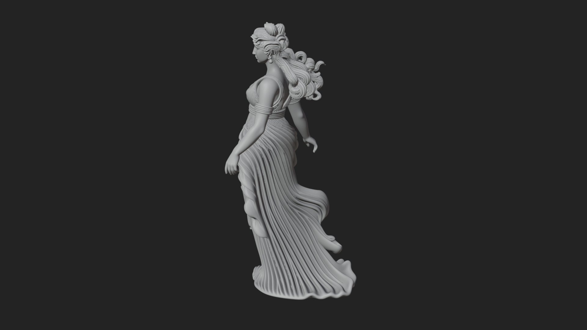 Draped Greek Maiden Statue Design 12 3D Print Model 3D Model